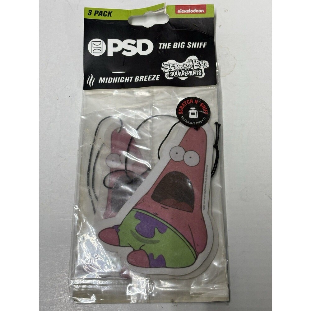 NEW Patrick Star "Shocked" Meme Car Air Freshener 3-Pack - PSD Big Sniff Scented